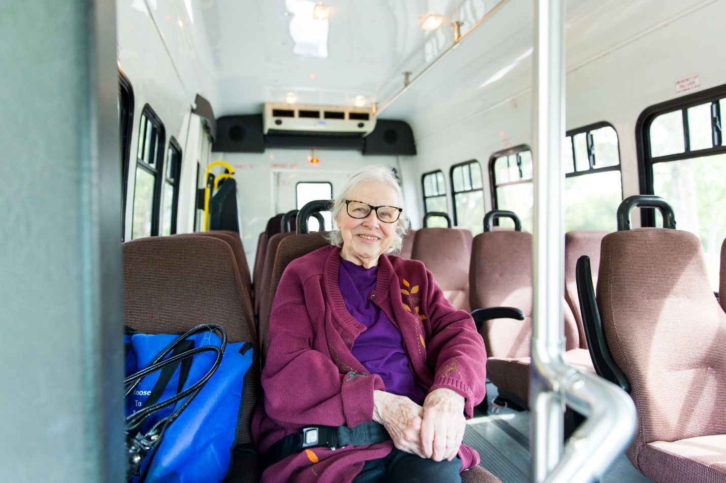 Wheelchair Accessible Van Service participant in the vehicle.