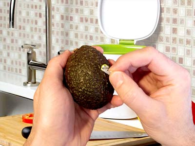 Removing a sticker from produce