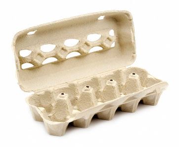 Empty paper egg carton for recycling