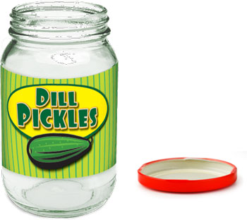 Glass jar with lid, both recyclable