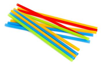 Multi colored Plastic Straws, garbage