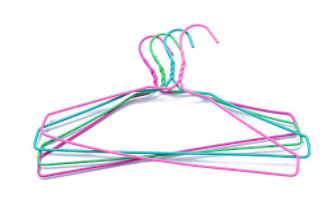 Wire and plastic hangers, garbage