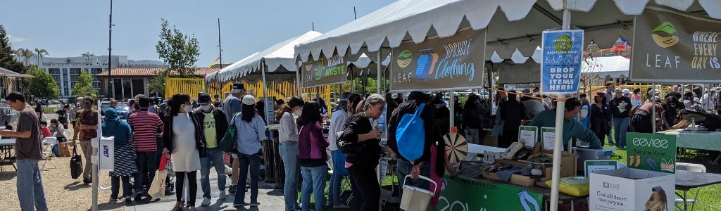 Earth Day booths and visitors