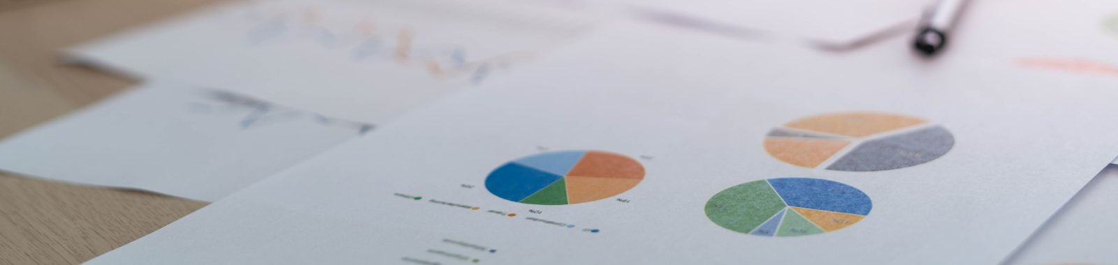 Photo of pie charts and data