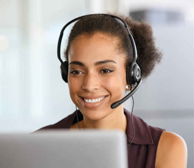 Receptionist at desk