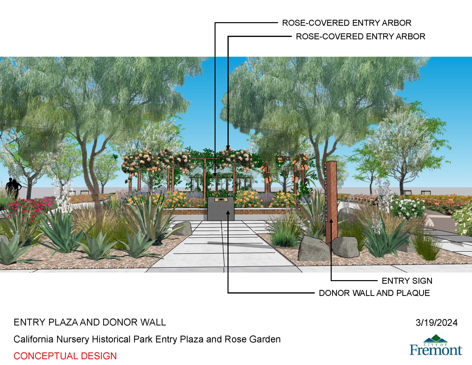 California Nursery Historical Park Entry Plaza and Rose Garden Concept Design Entrance Area