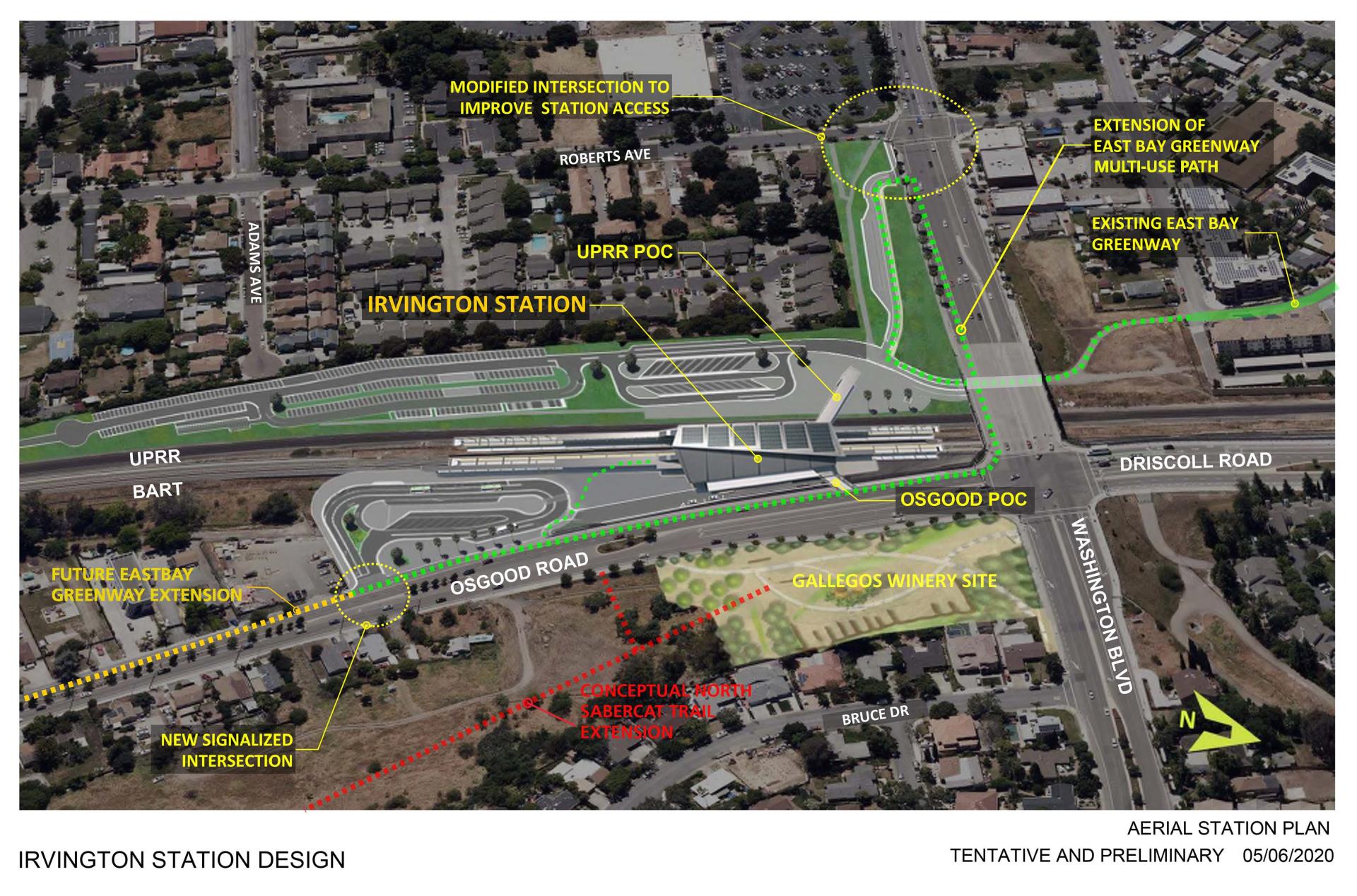 Irvington BART Station Design Aerial View