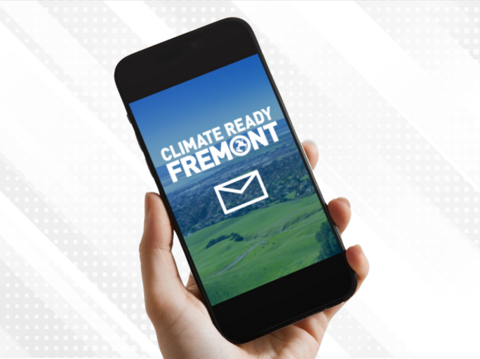 Climate Ready Fremont logo and email icon on mobile device